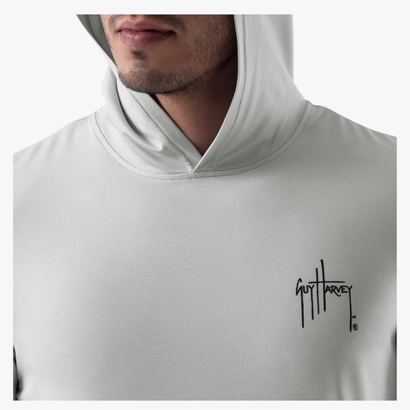 Guy Harvey Men's Performance Hoodie gray XXL - Picture 5 of 10